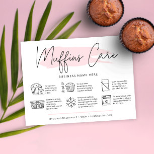Muffins Care Instructions Bakery Guide Feminine Bedankkaart