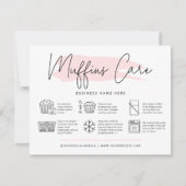 Muffins Care Instructions Bakery Guide Feminine Bedankkaart (Voorkant)