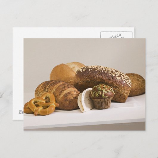 Muffins en maaltijdrollen briefkaart (Voorkant / Achterkant)