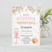 Muffins en Mimosas feestuitnodiging Kaart (Staand voorkant)