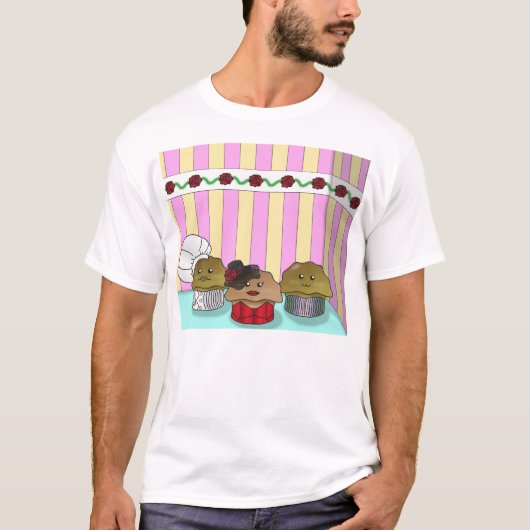 Muffins in hun omgeving t-shirt (Voorkant)