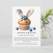 Muffins & Konijnen – Uitnodiging voor Pasen Backfe (Staand voorkant)