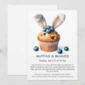 Muffins & Konijnen – Uitnodiging voor Pasen Backfe (Voorkant / Achterkant)
