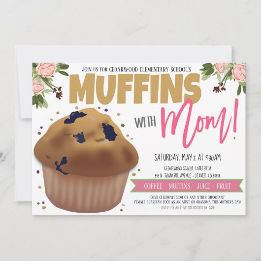 Muffins met mam Uitnodiging (Voorkant)