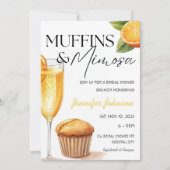 Muffins & Mimosa Sinaasappel Vrijgezellenfeest Bru Kaart (Voorkant)