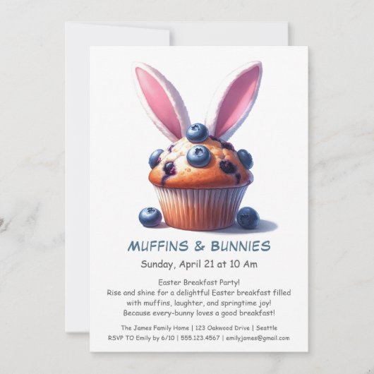 Muffins & Ochtenden – Pasen Ontbijtfeest Kaart (Voorkant)