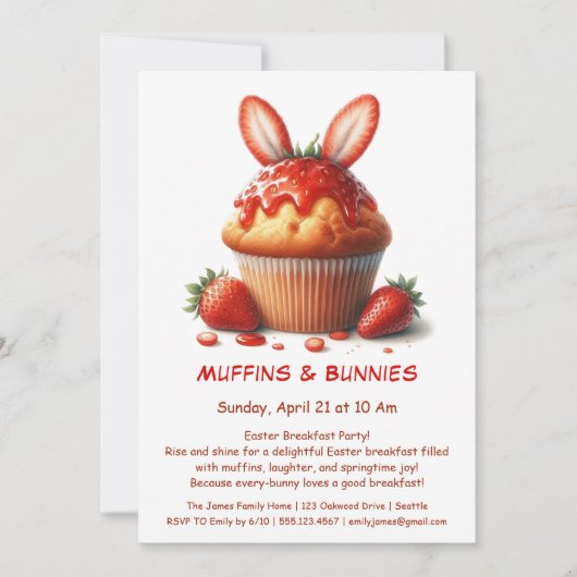 Muffins & Ochtenden – Pasen Ontbijtfeest Kaart (Voorkant)