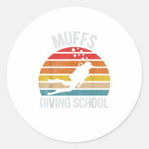 Muffs Diving School Shirt Scuba Diving Ronde Sticker