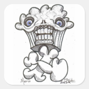 MUFFYN VIERKANTE STICKER