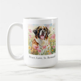 Mug (11 oz) – Peace. Love. Saint Bernard Koffiemok
