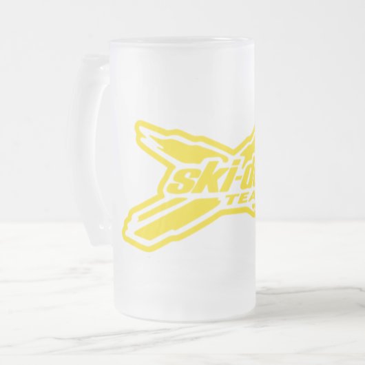 Mug 16 oz, een sneeuwscooter matglas bierpul (Voorkant links)