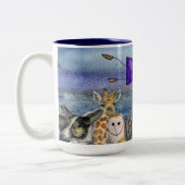 Mug (#1): Joanna Flying Over Animals Tweekleurige Koffiemok (Links)
