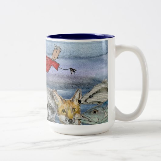 Mug (#1): Joanna Flying Over Animals Tweekleurige Koffiemok (Rechts)