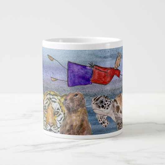 Mug # 2 Joanna Flying over Animals Grote Koffiekop (Voorkant)