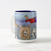 Mug #3 Joanna Flying Over Animals  Tweekleurige Koffiemok (Voorkant links)