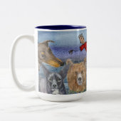 Mug #3 Joanna Flying Over Animals  Tweekleurige Koffiemok (Links)