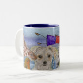 Mug #4 Joanna Flying Over Animals Tweekleurige Koffiemok (Voorkant links)
