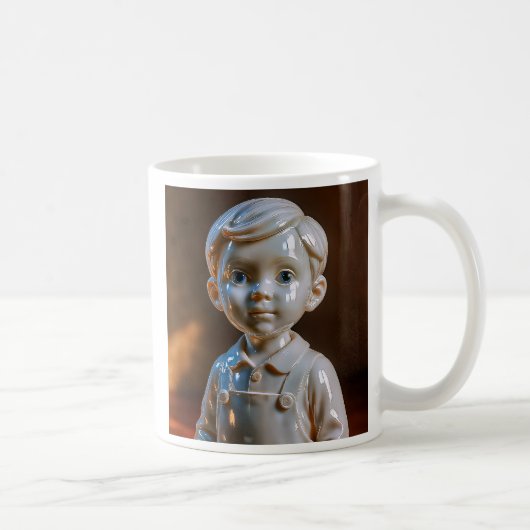 Mug als een kleine 3D-jongen. Koffiemok (Rechts)