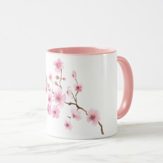Mug aquarelle Fleurs de Cerisiers Mok (Voorkant rechts)