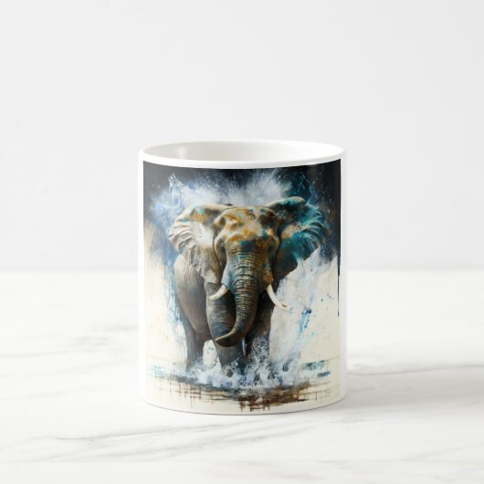 Mug art abstract olifant koffiemok (Center)