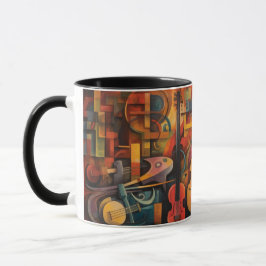 Mug art abstracte Violons Mok