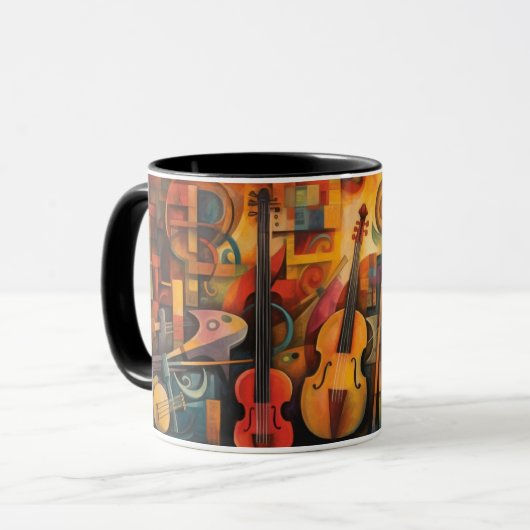Mug art abstracte Violons Mok (Voorkant links)