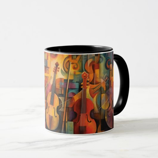 Mug art abstracte Violons Mok (Voorkant rechts)