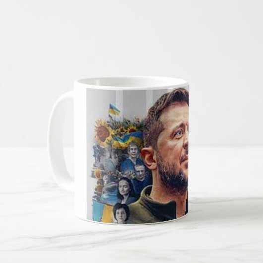 Mug art abstracte Zelensky Koffiemok (Voorkant links)