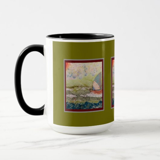 Mug - Art Deco Sailboat  Mok (Links)