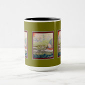 Mug - Art Deco Sailboat  Mok (Midden)