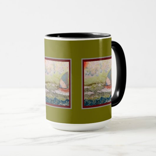 Mug - Art Deco Sailboat  Mok (Voorkant rechts)