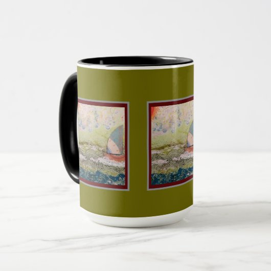 Mug - Art Deco Sailboat Mok (Voorkant links)
