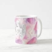 Mug avec ange et cœur – Cadeau amour éternel Koffiemok (Voorkant rechts)