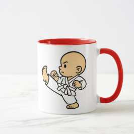 Mug baby karatéka in werking. mok