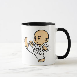 Mug baby karatéka in werking. mok