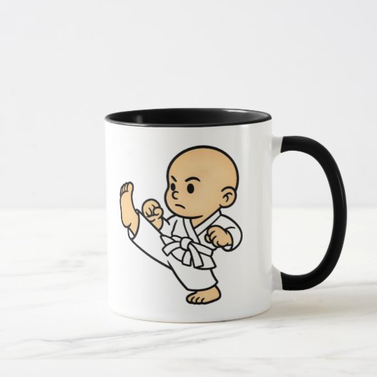 Mug baby karatéka in werking. mok (Rechts)