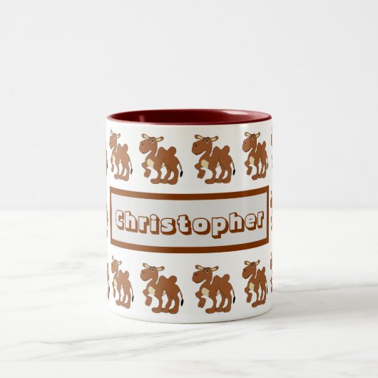 Mug Bactrian Camel Design Tweekleurige Koffiemok (Center)