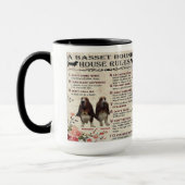 Mug Basset Hound House Rules Mok (Links)