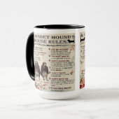 Mug Basset Hound House Rules Mok (Voorkant links)