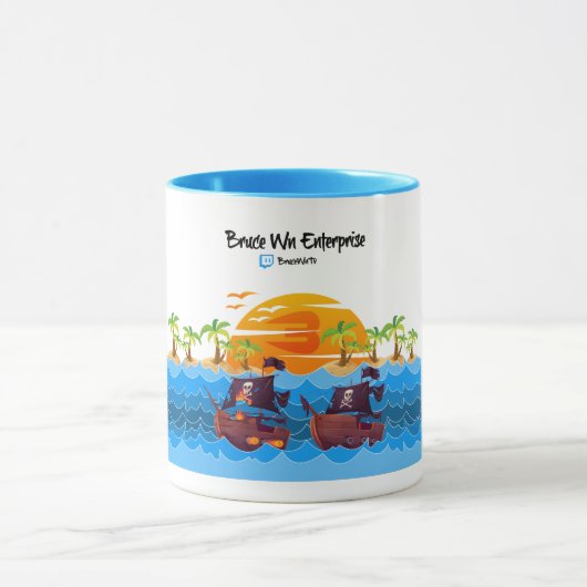 Mug Beach & Coconut - BruceWnTv Mok (Midden)