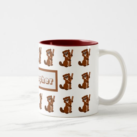 Mug Beaver Design Tweekleurige Koffiemok (Rechts)