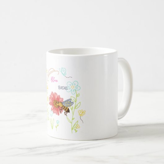 Mug Bee Blue Koffiemok (Voorkant rechts)