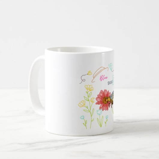 Mug Bee Blue Koffiemok (Voorkant links)