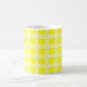Mug Bladder Cancer Awareness Plaid, Yellow Ribbon Koffiemok (Center)