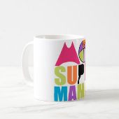 Mug Blanc 325 ml Moi Super Mama - Logo Rose Koffiemok (Voorkant links)