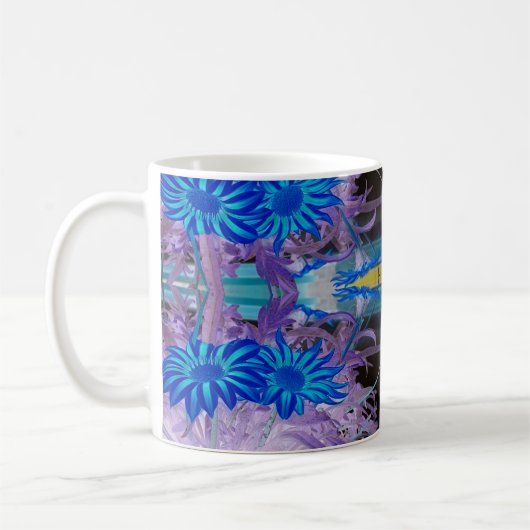 Mug blue flowers koffiemok (Links)