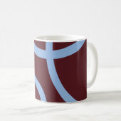 Mug – Blue Lines on Burgundy Koffiemok (Voorkant rechts)