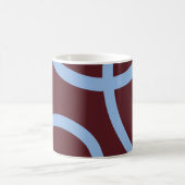 Mug – Blue Lines on Burgundy Koffiemok (Center)