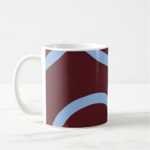 Mug – Blue Lines on Burgundy