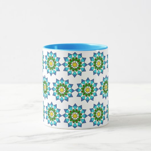 Mug - Blue Mandala Pattern Mok (Midden)